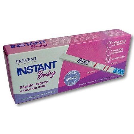 TESTE GRAVIDEZ EM TIRA INSTANT BABY PREVENT PHARMA