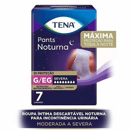 FRALDA TENA PANTS NOTURNA G/EGC/7 UNIDADES