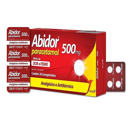 PARACETAMOL ABIDOR 500MG CX.C/20 COMPRIMIDOS