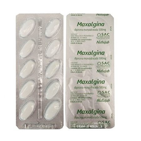 MAXALGINA 500MG CARTELA C/10 COMPRIMIDOS DIPIRONA MONOIDRATADA