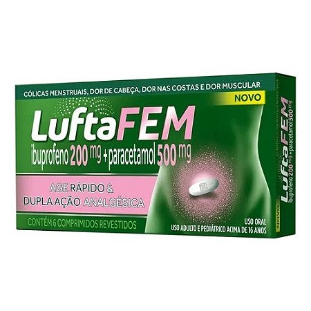 LUFTAFEM 200MG+500MG CX.C/6 COMPRIMIDOS