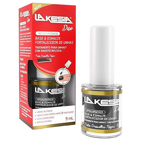LAKESIA DUO ESMALTE FR.C/9ML - PRETO GROSELHA