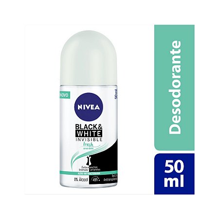 NIVEA ROLL-ON ANTITRANSPIRANTE 50ML - BLACK & WHITE FRESH