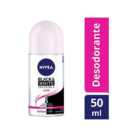 NIVEA ROLL-ON ANTITRANSPIRANTE 50ML - BLACK&WHITE INVISIBLE CLEAR