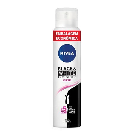 NIVEA ANTITRANSPIRANTE AEROSOL 200ML - BLACK & WHITE INVISIBLE CLEAR