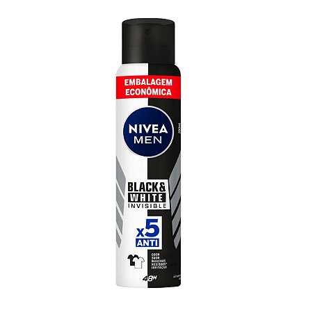 NIVEA MEN ANTITRANSPIRANTE AEROSOL 200ML - BLACK & WHITE INVISIBLE