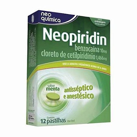 NEOPIRIDIN PASTILHA CX.C/12 UNIDADES SB.MENTA