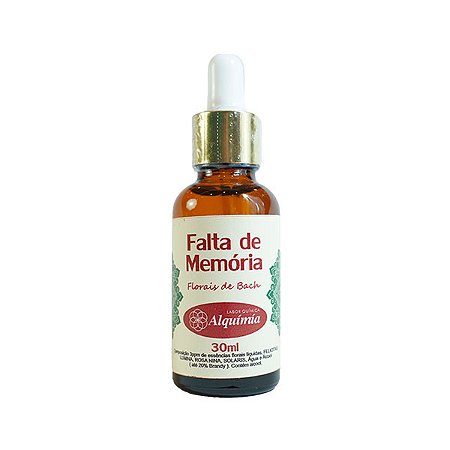 FLORAIS DE BACH ALQUIMIA 30ML - FALTA DE MEMÓRIA