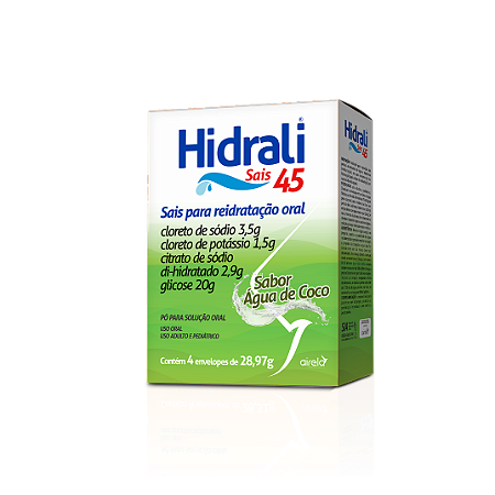 HIDRALI SAIS 45 CX.C/4 ENVELOPES 28,97G. SB.ÁGUA DE COCO