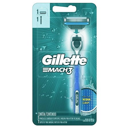 GILLETTE MACH3 APARELHO + 1 REFIL PARA BARBEAR