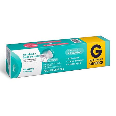 NISTATINA+ÓXIDO DE ZINCO 100.000UI+200MG/G 60G. CR.ASSADURA (MEDLEY)