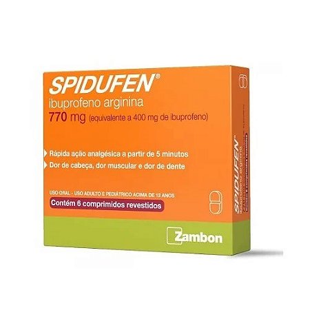 SPIDUFEN 770MG (400MG) CX.C/6 COMPRIMIDOS REVESTIDOS