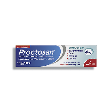 PROCTOSAN POMADA HEMORROIDAS 4EM1 20G. C/6 APLICADORES