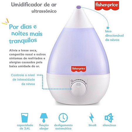 UMIDIFICADOR DE AR ULTRASSÔNICO FISHER-PRICE 3,4LITROS