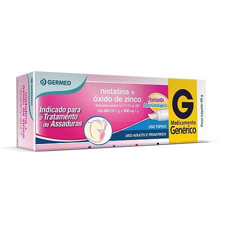 NISTATINA+ÓXIDO ZINCO 100.000UI/G+200MG/G 60G. (GERMED)