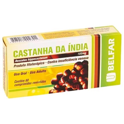 CASTANHA DA ÍNDIA BELFAR 100MG CX.C/60 COMP.REVEST.(BELFAR)