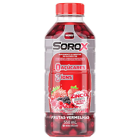 SOROX BEBIDA HIDRATANTE FR.C/550ML SB.FRUTAS VERMELHAS