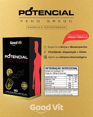 POTENCIAL TESTO SUPLEMENTO C/60 CÁPSULAS ( 300MG EM SAPONINAS ) ANTIGO POTEN CIALIS