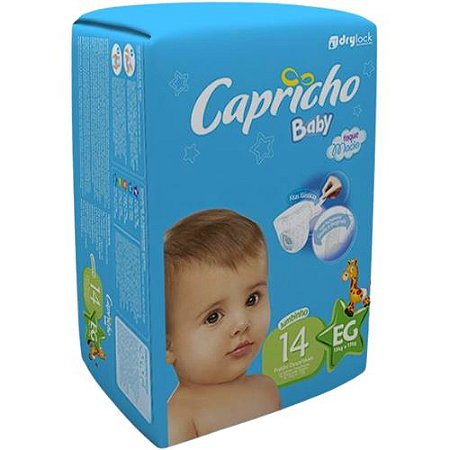 FRALDA CAPRICHO BABY TAMANHO EG C/14 UNIDADES
