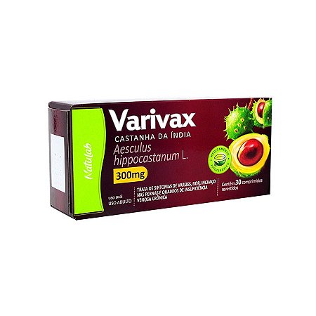 VARIVAX 300MG CASTANHA DA INDIA C/30 COMP.REVESTIDOS LOJA