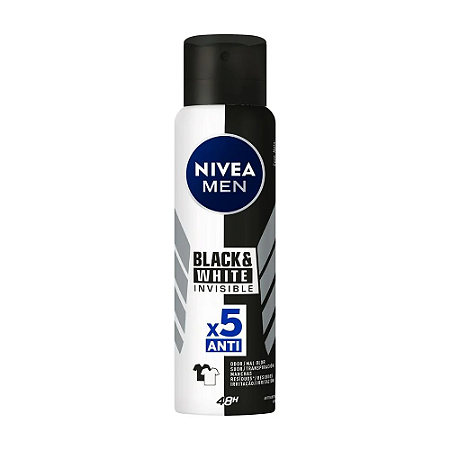 NIVEA MEN DESODORANTE AEROSOL 150ML - BLACK & WHITE INVISIBLE 5X ANTI