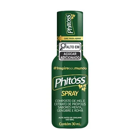 PHITOSS SPRAY MEL+PRÓPOLIS SB.MENTA/ROMÃ/GENGIBRE 30ML