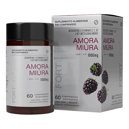 AMORA MIÚRA SUPLEMENTO ALIMENTAR FORTLIFE 1000MG C/60 CÁPSULAS NOVA EMBALAGEM EXCLUSIVO