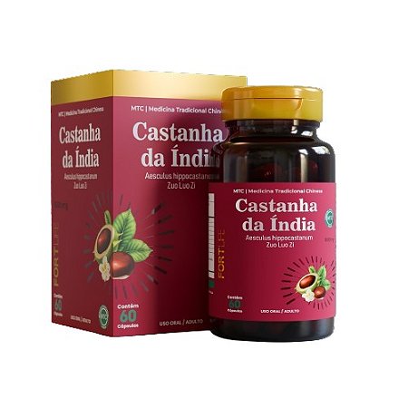 CASTANHA DA ÍNDIA 500MG C/60 CÁPSULAS AESCULUS HIPPOCASTANUM FORTLIFE EXCLUSIVO