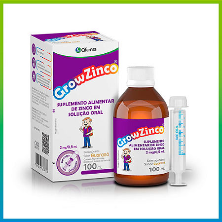 GROW ZINCO 2MG/0,5ML SUPLEMENTO MINERAL A BASE ZINCO 100ML SB.GUARANÁ