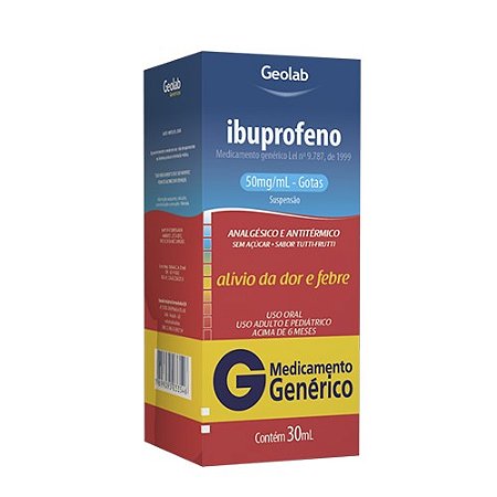 IBUPROFENO 50MG/ML GOTAS C/30ML SB.TUTTI-FRUTTI (GEOLAB)