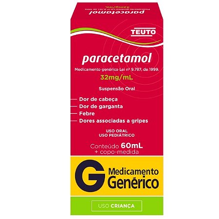 PARACETAMOL CRIANÇA 32MG/ML SUSP.ORAL 60ML SB.FRAMBOESA (TEUTO)