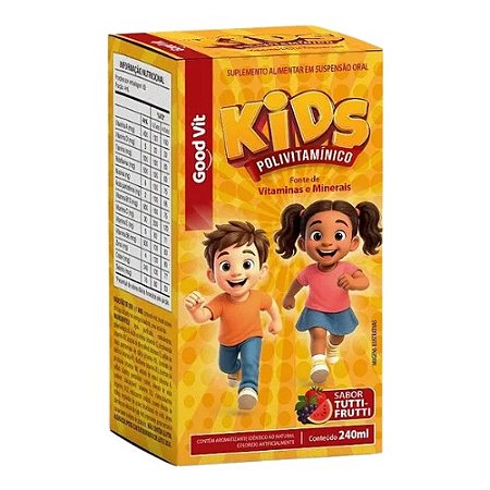 GOODVIT KIDS POLIVITAMÍNICO SUPLEMENTO ALIMENTAR 240ML SB.TUTTI-FRUTTI