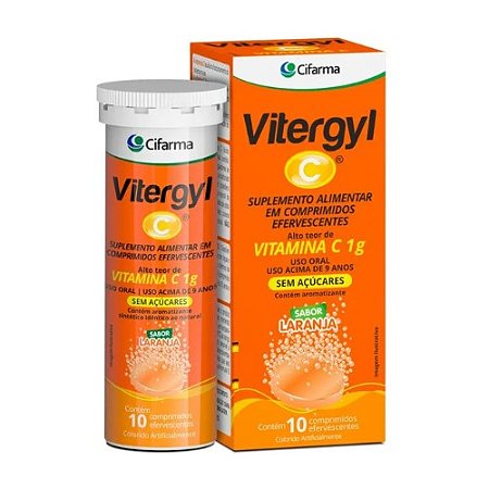 VITERGYL C 1G. VITAMINA C C/10 COMP.EFERV. SB.LARANJA