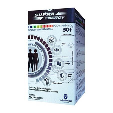 SUPRA ENERGY 50+ POLIVITAMÍNICO C/60 CÁPSULAS