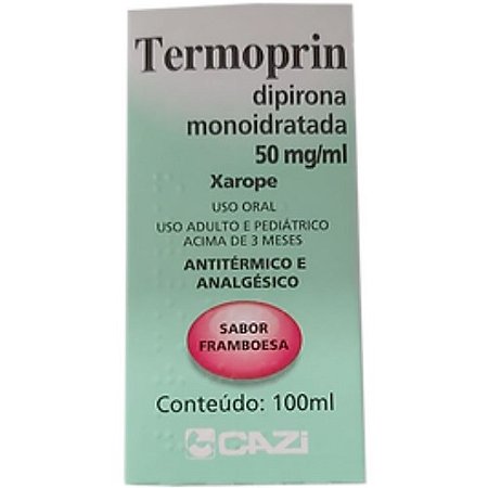 TERMOPRIN 50MG/ML XAROPE 100ML SB.FRAMBOESA DIPIRONA MONOIDRATADA