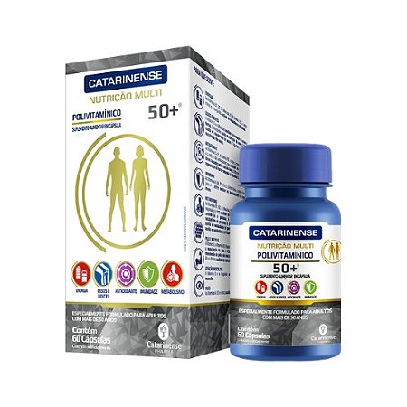 CATARINENSE NUTRIÇÃO MULTI 50+ POLIVITAMÍNICO C/60 CÁPSULAS