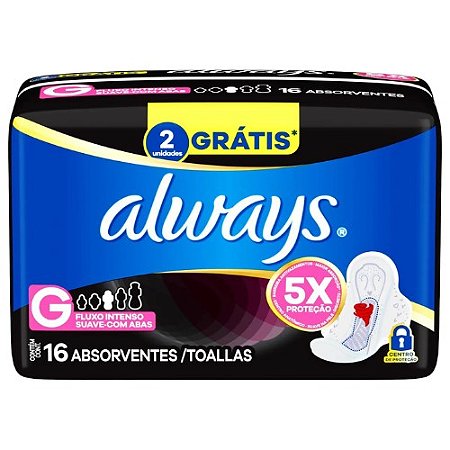ALWAYS NORTUNO COBERTURA SUAVE C/ABAS C/16 ABSORVENTES