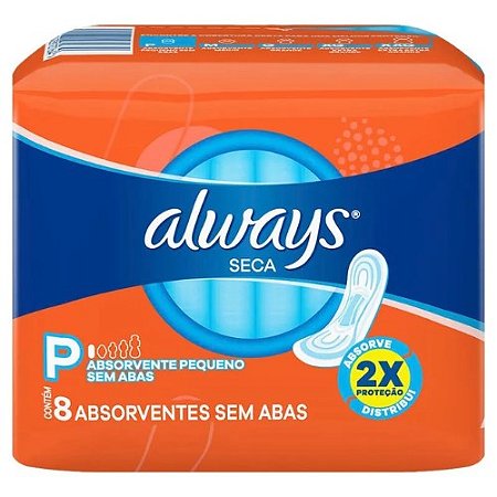 ALWAYS ABSORVENTE COB.SECA C/ABAS C/8 UNIDADES