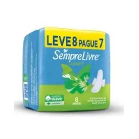 SEMPRE LIVRE ABSORVENTE ADAPT COB.SUAVE C/A C/8 UNIDADES