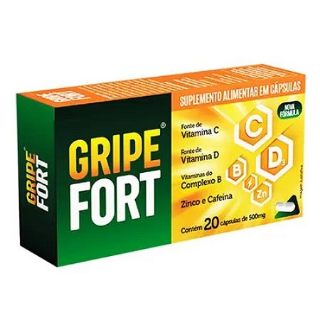 GRIPE FORT SUPLEMENTO EM VIT.C+VIT+D+COMPLEXO VIT.B+D3+CAFEÍNA C/20 CÁPSULAS BLACK FRIDAY