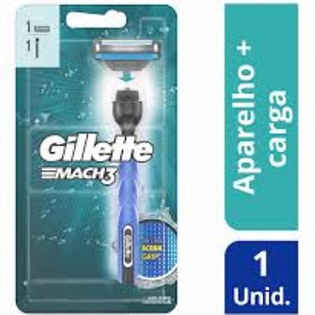 GILLETTE MACH3 APARELHO BARBEAR + 1 CARGA