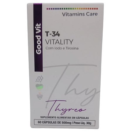 GOODVIT T-34 VITALITY THYREO SUPLEMENTO ALIMENTAR C/60 CÁPSULAS