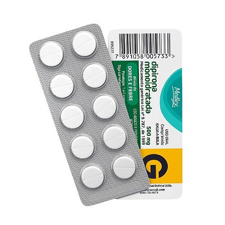 DIPIRONA MONOIDRATADA 500MG C/10 ENVELOPES C/10 COMPRIMIDOS (MEDLEY)