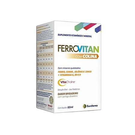 FERROVITAN C/ COLINA SUPLEMENTO ALIMENTAR 60ML SB.FRUTAS