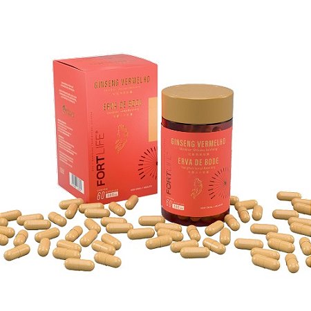 GINSENG VERMELHO ERVA DE BODE 500MG C/60 CÁPSULAS FORTLIFE