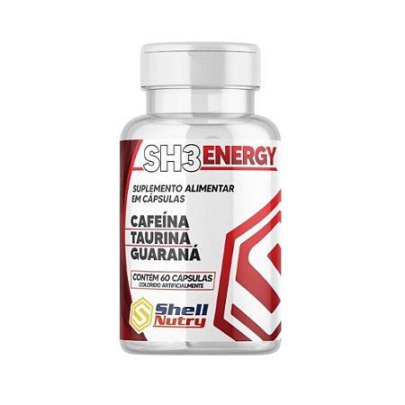 SH3 ENERGY CAFEÍNA+TAURINA+GUARANÁ SHELL NUTRY C/60 COMP.SULCADOS