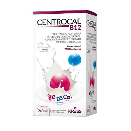 CENTROCAL B12 SUPLEMENTO ORAL B12+D3+CA 240ML SB.CEREJA KRESS