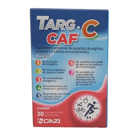 TARG-C CAF SUPLEMENTO ASPARTATO ARGININA C/30 COMP.REVEST.