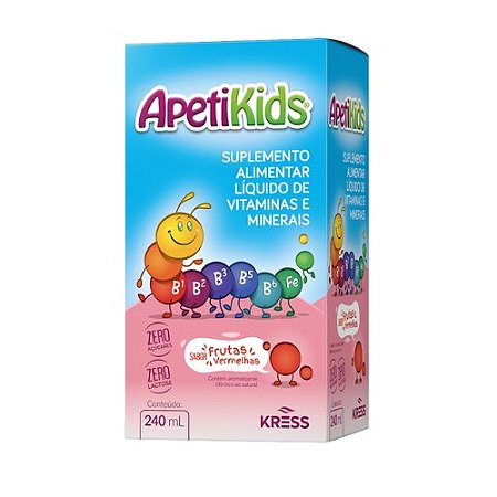 APETIKIDS SUPLEMENTO ALIMENTAR INFANTIL 240ML SB.FRUTAS VERMELHAS KRESS