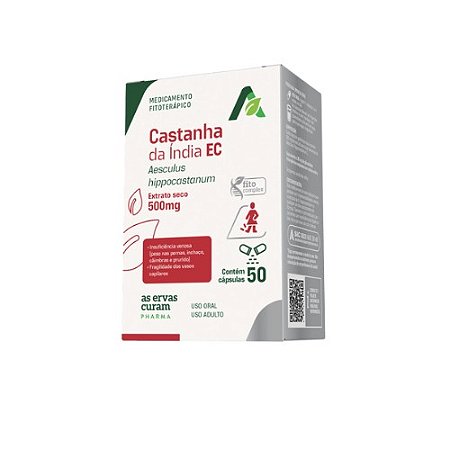CASTANHA DA ÍNDIA EC 500MG AS ERVAS CURAM C/50 CÁPSULAS